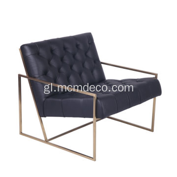 Sillón moderno de salón de coiro auténtico